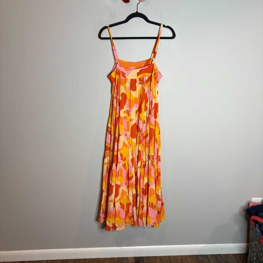 Abel The Label Anthropologie Orange Pink Boho Maxi Dress - Picture 7 of 7